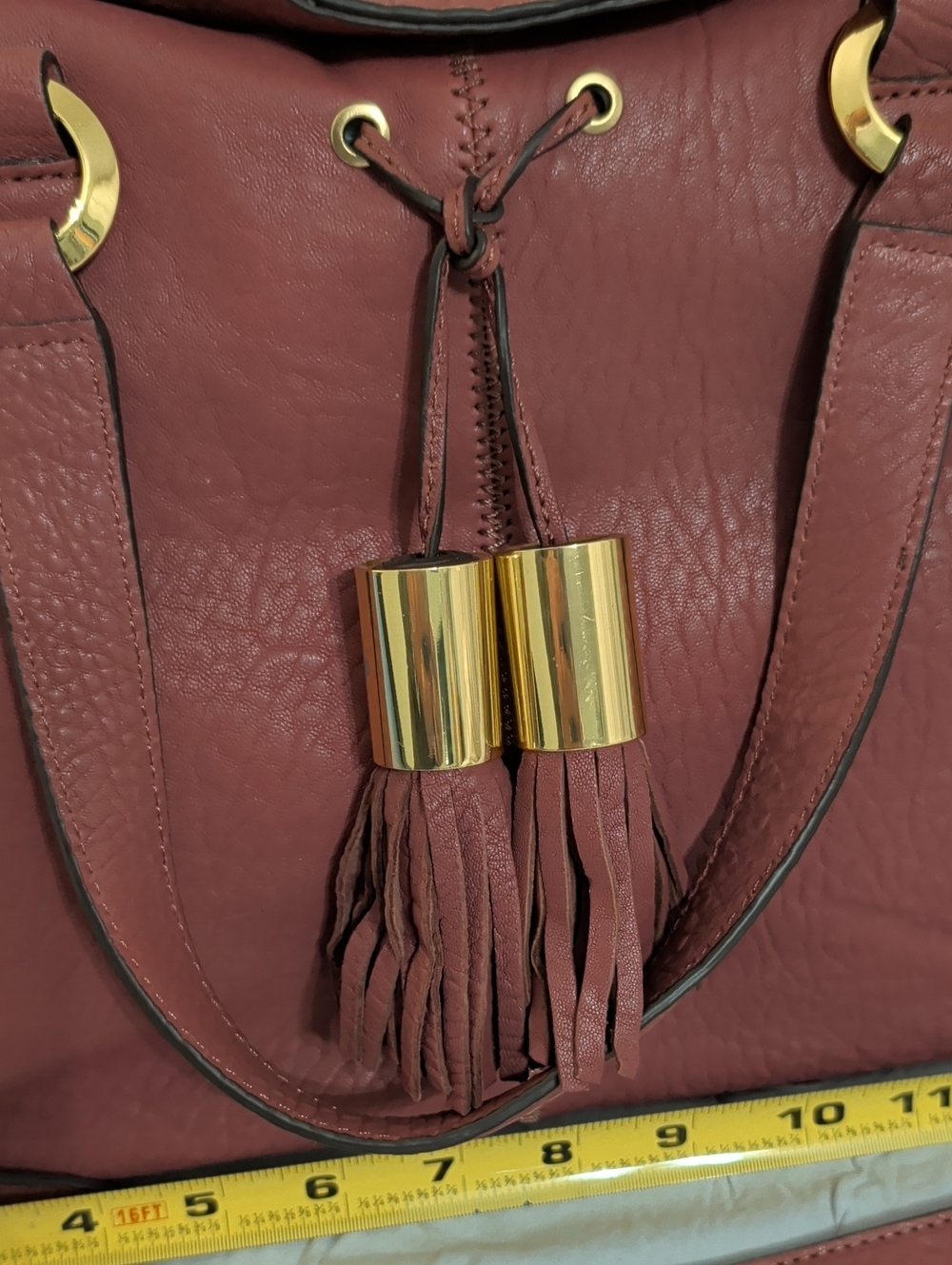 Excellent OrYany Genuine LEATHER Women's Bag in Dusty Rose. Magnetic Closure. - Picture 3 of 6